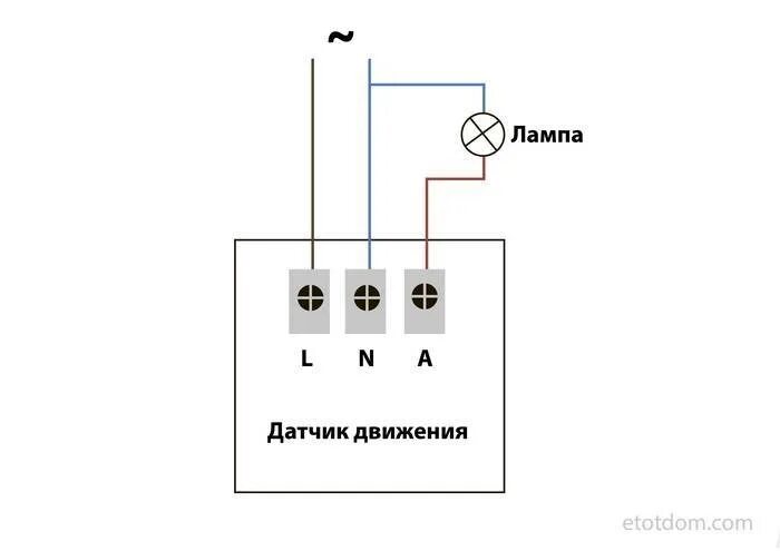 Подключение электронного датчика Как подключить датчик движения к светодиодному прожектору - возможные схемы комм