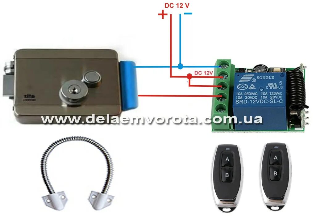 Подключение электронного замка на калитку Электромеханический замок с дистанционным управлением
