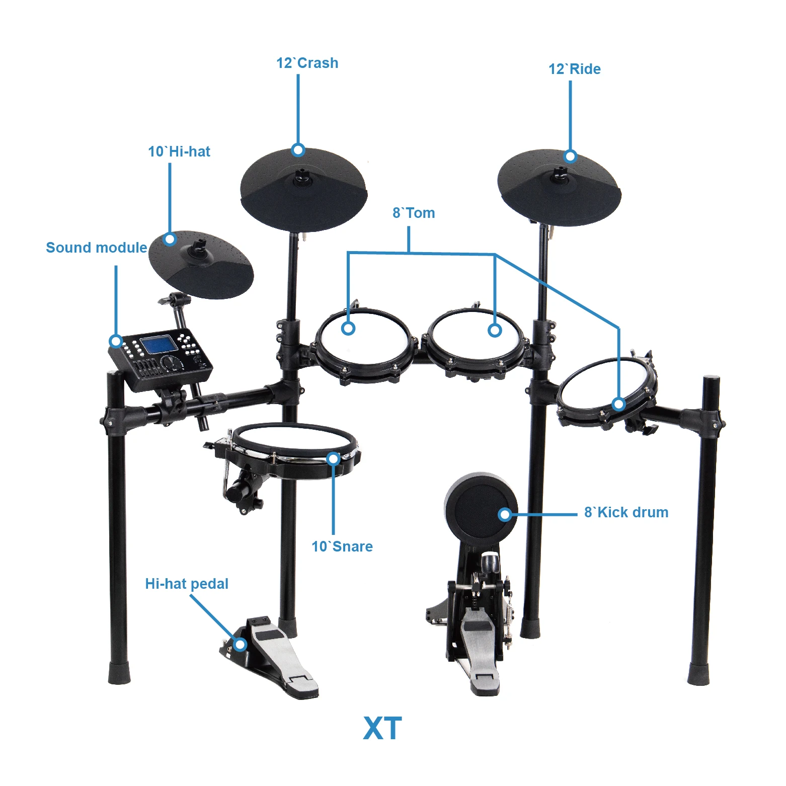 Подключение электронных барабанов к компьютеру Mesh Head Electronic Drum Set with 5 Drums 3 Cymbals drum kit - buy at the price