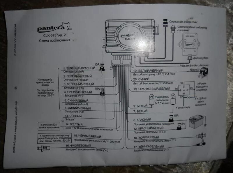 Подключение электропривода замка pantera slr 5600 PANTERA CLK-375 ver.2-Первая сигнализация на машине после центрального замка! - 