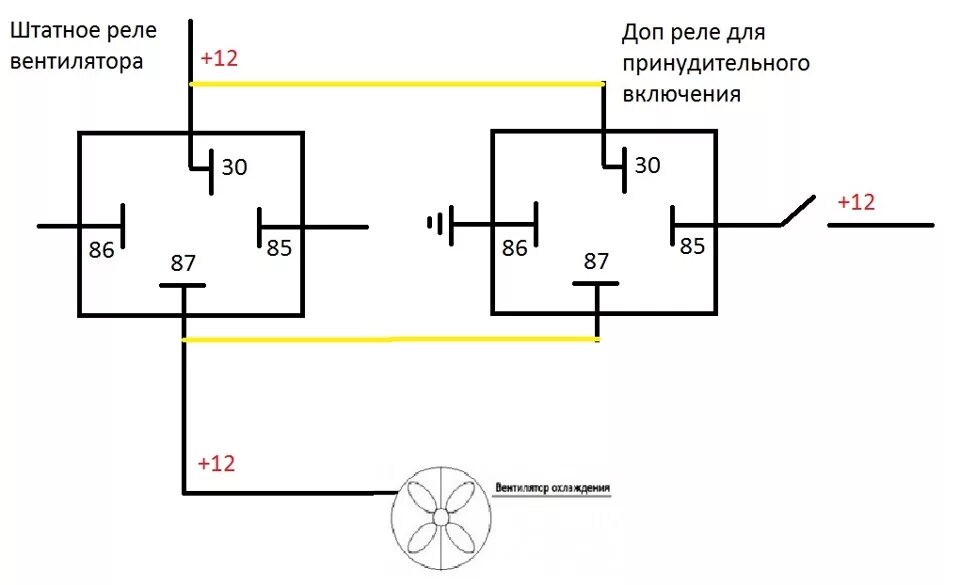 Подключение электровентилятора через реле Схема на вентилятор для Самар-1 инжекторных. - DRIVE2