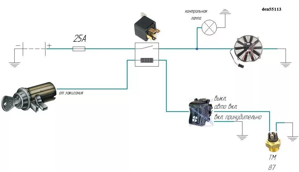 Подключение электровентилятора через реле на камаз Доп. электровентилятор охлаждения - Lada 4x4 3D, 1,7 л, 1995 года электроника DR
