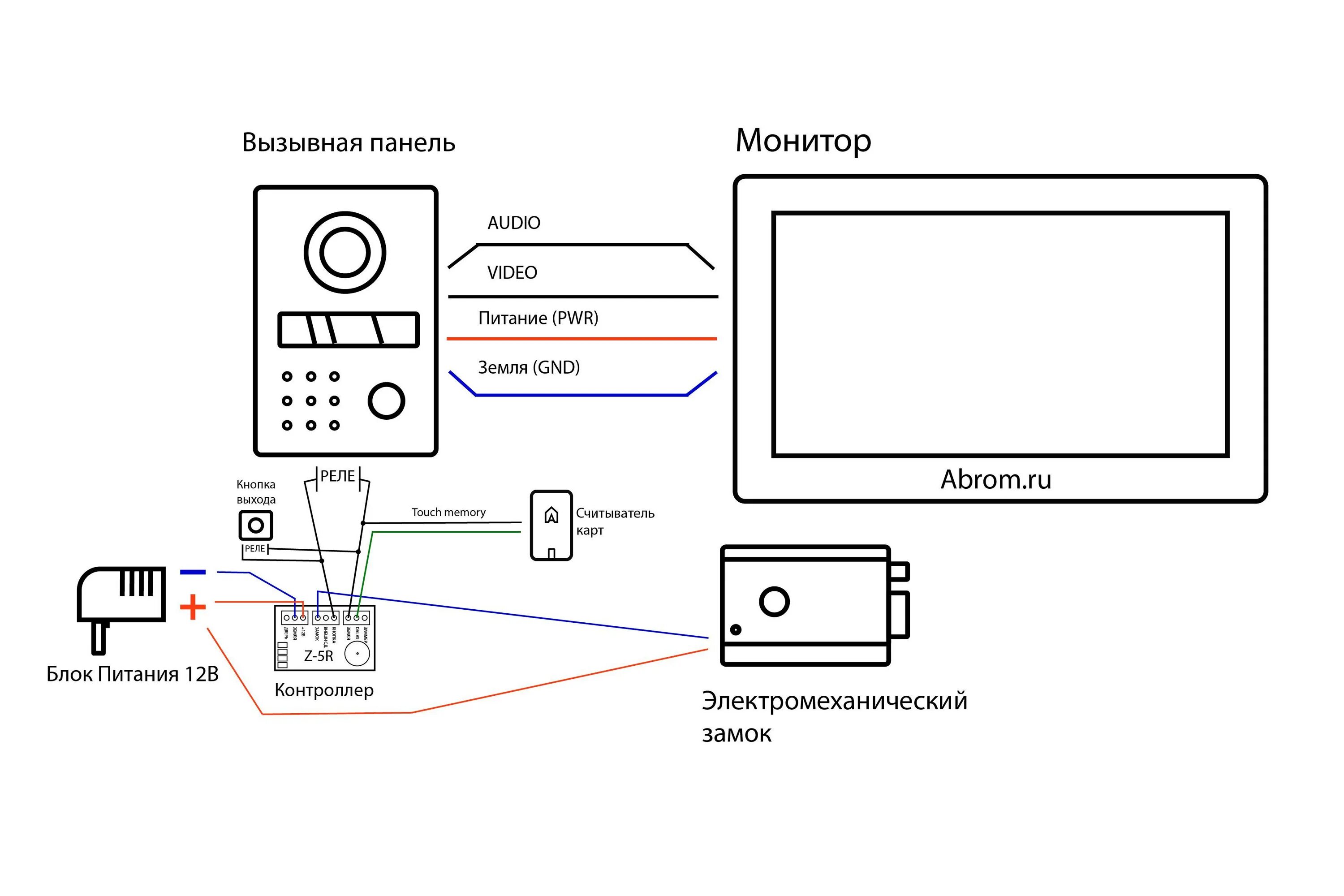 Подключение электрозамка к вызывной панели Как установить видеодомофон в частном доме - 7 ошибок. Схема подключения замка, 