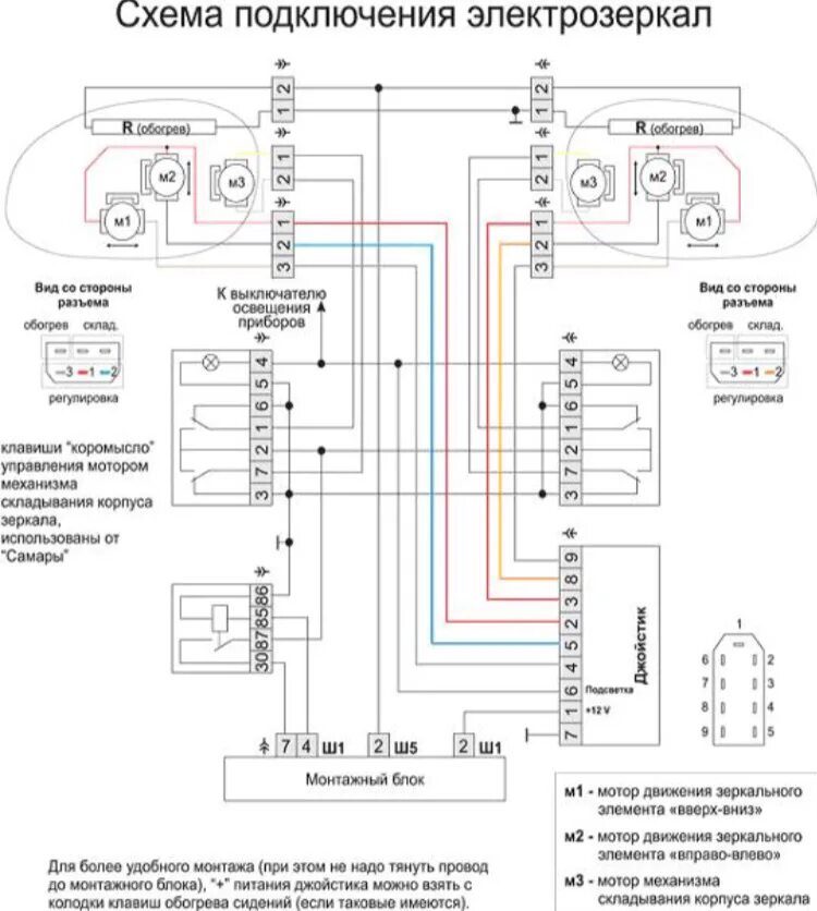 Подключение электрозеркал калина 1 схема Штатные электро зеркала с подогревом. - Lada 2114, 1,6 л, 2012 года электроника 