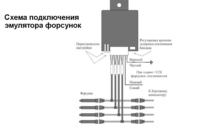 Подключение эмулятора форсунок 2 поколение Как подключить форсунки гбо самостоятельно схема подключения
