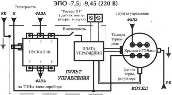 Подключение эпо 4 схема подключения Схема электрического котла HeatProf.ru