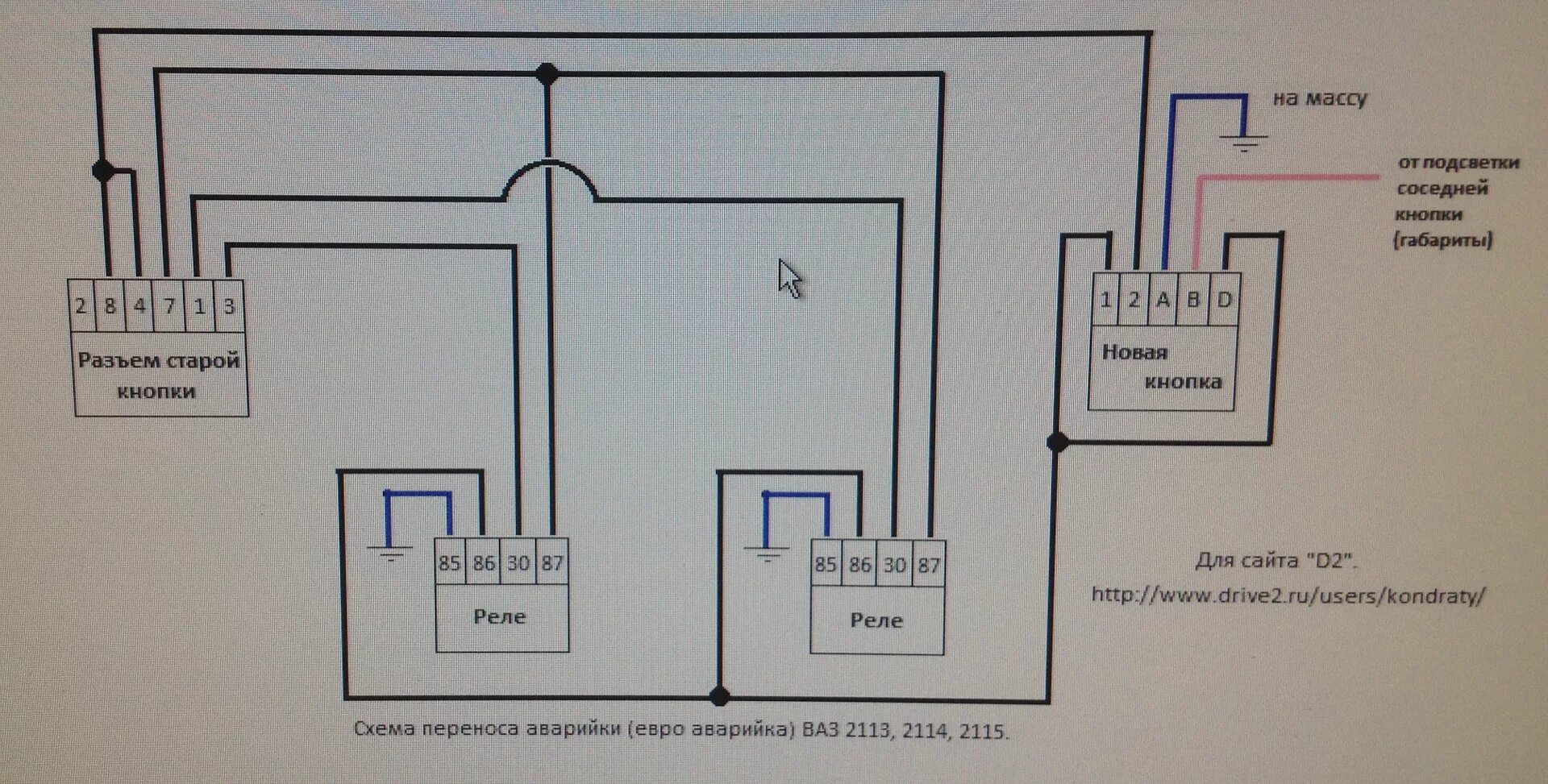 Подключение евро кнопки аварийки на ваз 2115 Установка кнопки евро Аварийки на Самару 2 - Lada 2113, 1,5 л, 2010 года электро