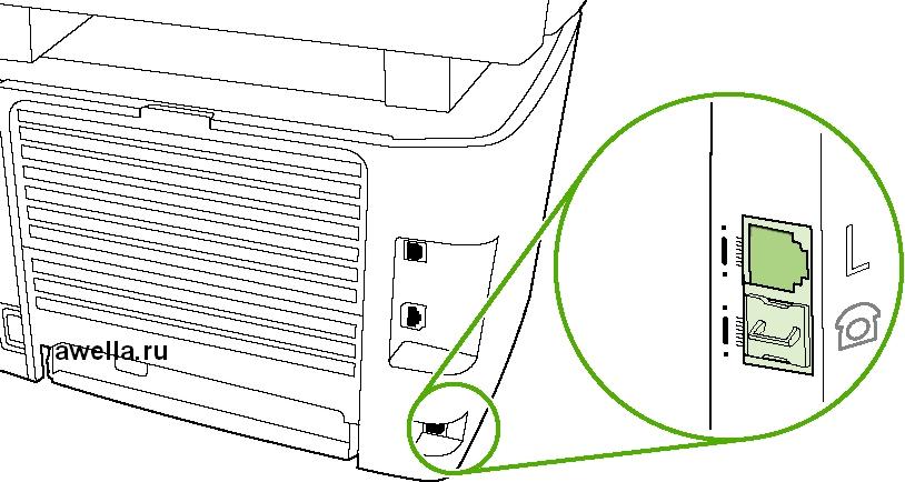 Подключение факса к компьютеру Подключение HP LaserJet 3050/3052/3055/3390/3392