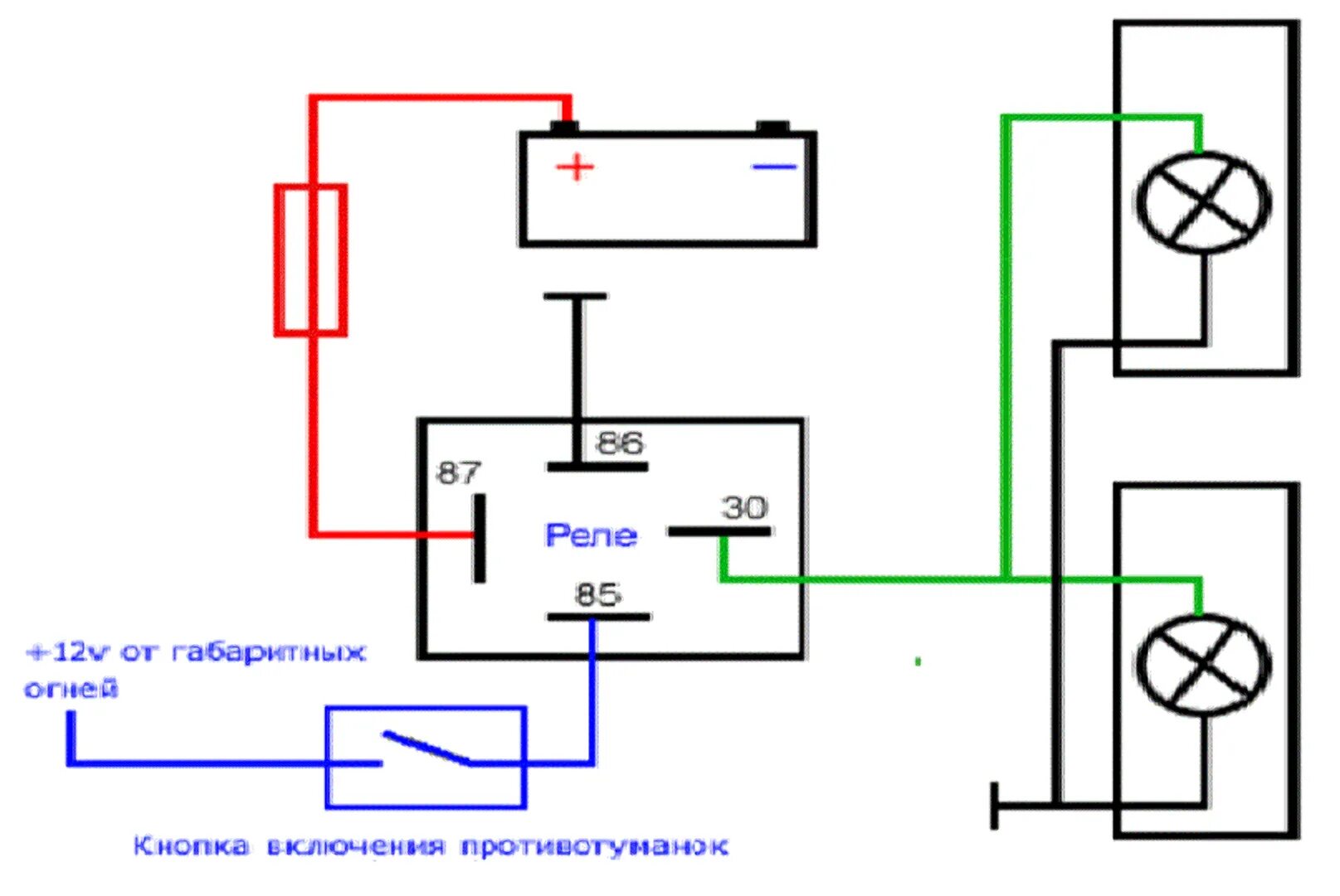 Подключение фар через реле калина Подключение птф калина 2: найдено 87 изображений