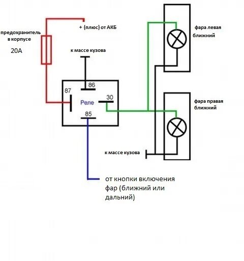 Подключение фар через реле схема Реле - друг владельца т3 - Volkswagen Transporter T3, 1,8 л, 1986 года тюнинг DR