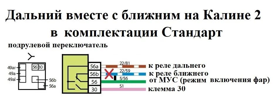 Подключение фар калина 1 Дальний свет - Lada Калина 2 универсал, 1,6 л, 2014 года просто так DRIVE2