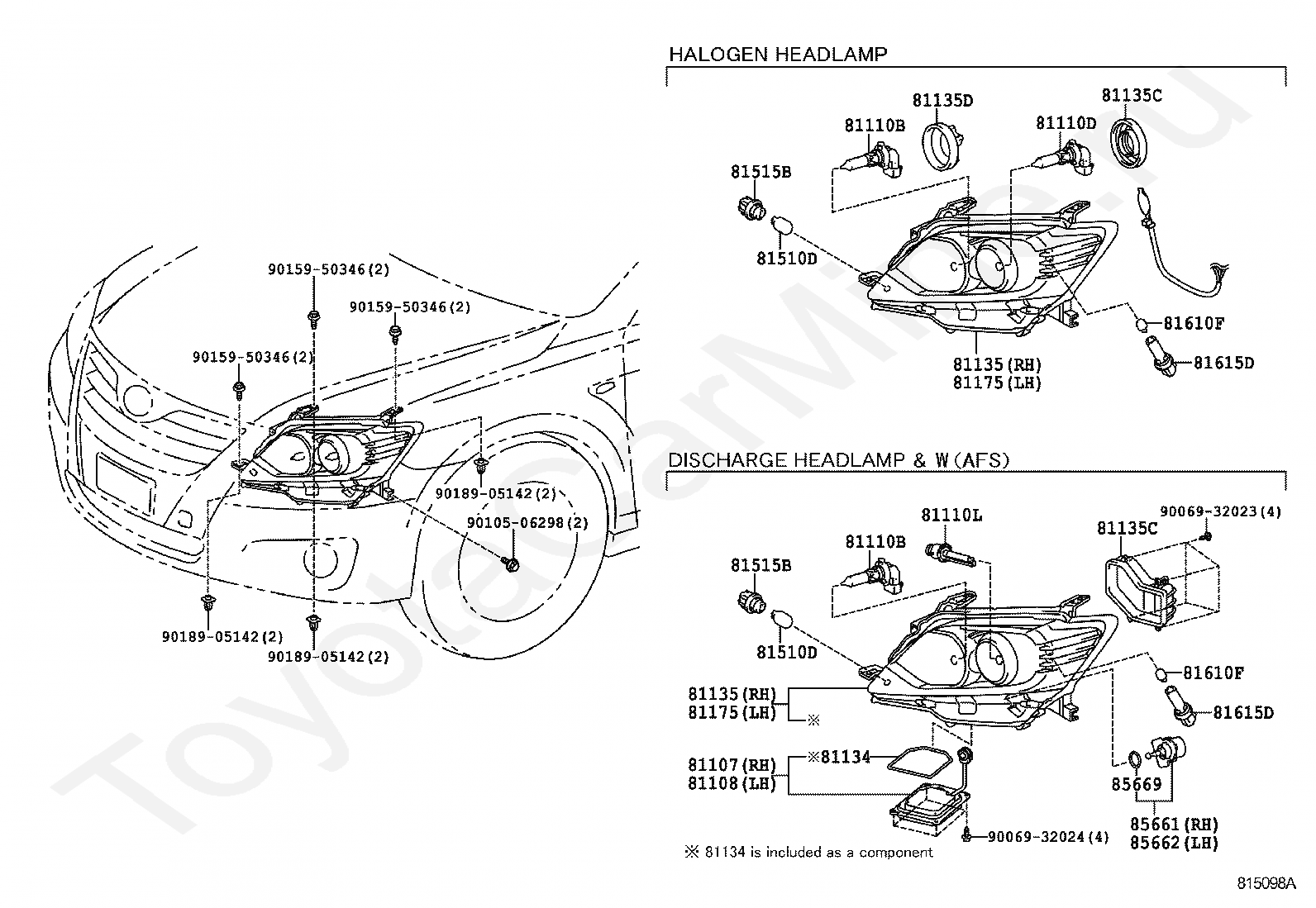 Подключение фар камри 40 Фары Тойота для CAMRY/AURION/HV(ARL), 2006/10 - 2009/08, 3,5 литра, 24 клапана, 