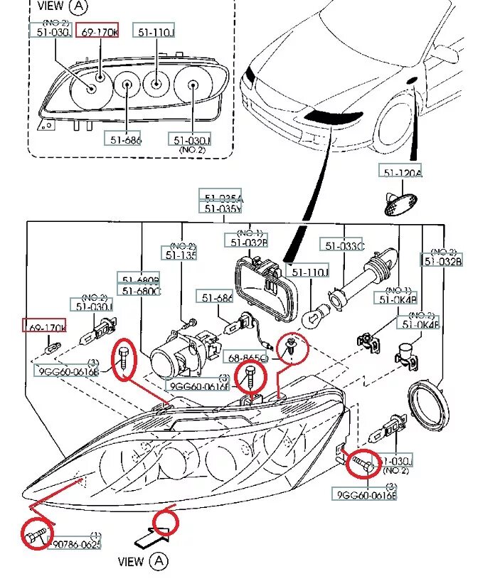 Подключение фар мазда 6 Замена стекол фар - Mazda 6 (1G) GG, 2 л, 2007 года своими руками DRIVE2