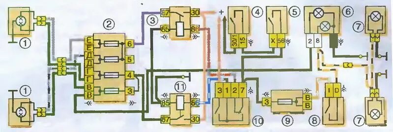 Подключение фар нива Схема включения габаритов автомобиля нива 21213