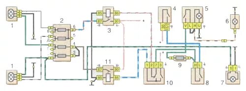Подключение фар ока Схемы электрооборудования автомобиля ВАЗ 1111,11113 ОКА
