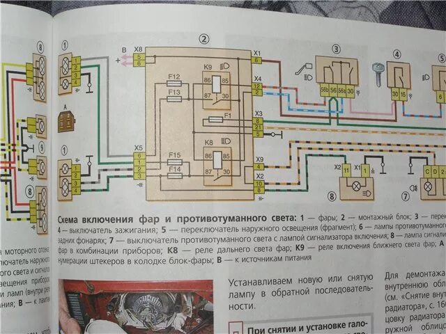 Подключение фар ваз 2115 Картинки СХЕМА ФАР ВАЗ 2115