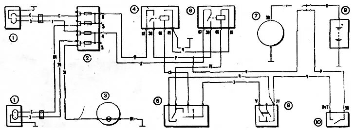 Подключение фар ваз 21213 Wiring diagram for outdoor lighting and headlights (VAZ-2121 "Niva" 1977-1994 / 