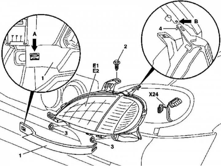 Подключение фар w164 Removal and installation of block headlights, replacement of lamps (Mercedes-Ben