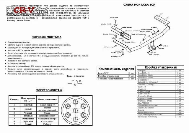 Подключение фаркопа хонда срв 4 Черный дьявол. Фаркоп. - Honda CR-V (RD1, RD2), 2 л, 1999 года своими руками DRI