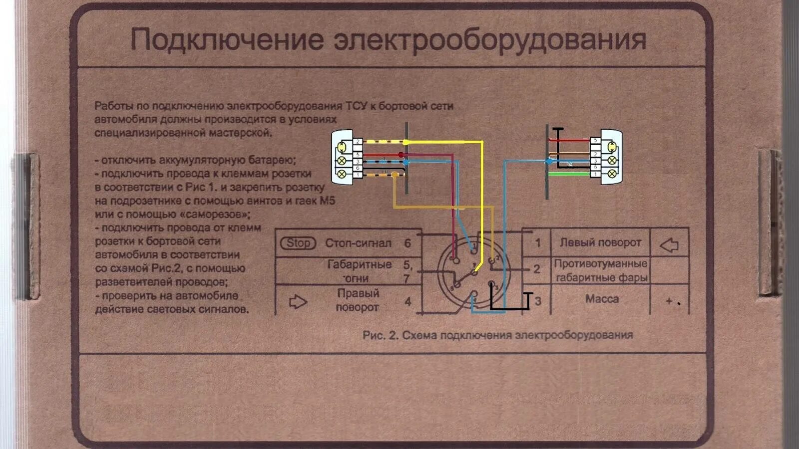 Подключение фаркопа калина 1 универсал Схема подключения розетки фаркопа калина