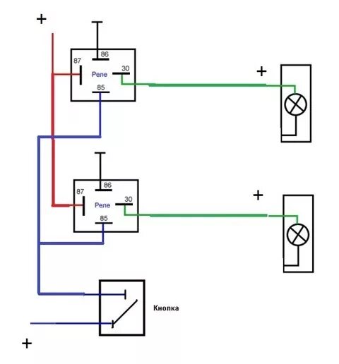 Подключение фары через реле и кнопку схема замена реле света - ГАЗ 31029, 2,5 л, 1994 года электроника DRIVE2