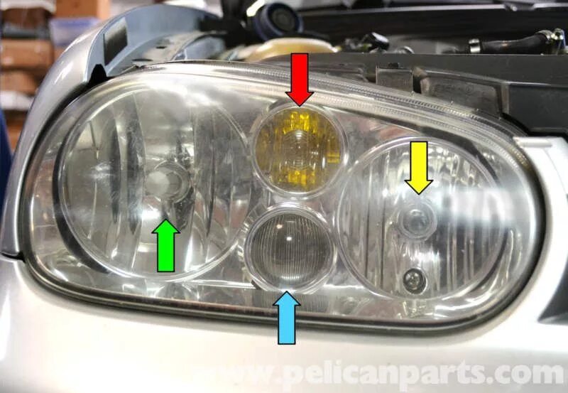 Подключение фары гольф 4 Volkswagen Golf GTI Mk IV Headlight Bulb and Assembly Replacement (1999-2005). V