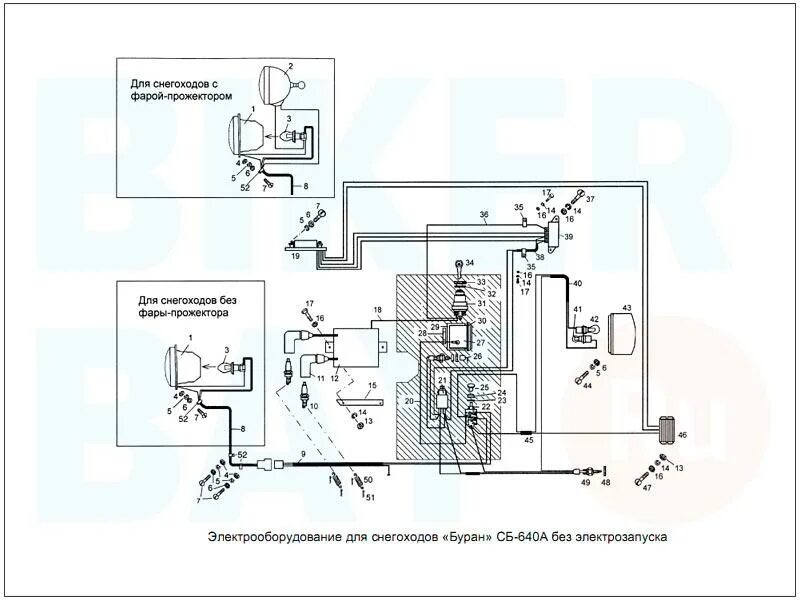 Подключение фары на снегоходе буран Схемы электропроводки снегоходов: найдено 74 изображений