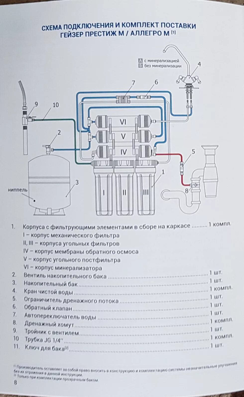 Подключение фильтр для воды гейзер престиж Схема подключения престиж м