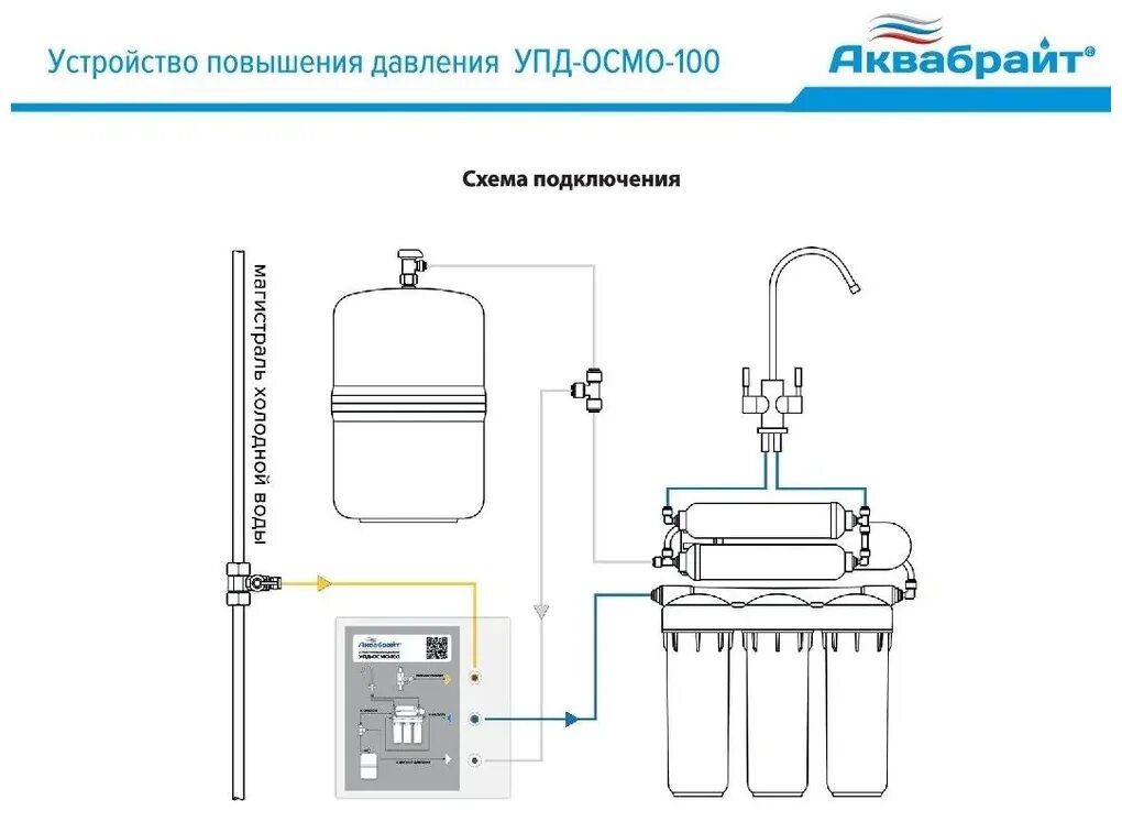 Подключение фильтра для воды аквабрайт Аквабрайт устройство повышения давления УПД-ОСМО-100 1 шт. - купить в интернет-м