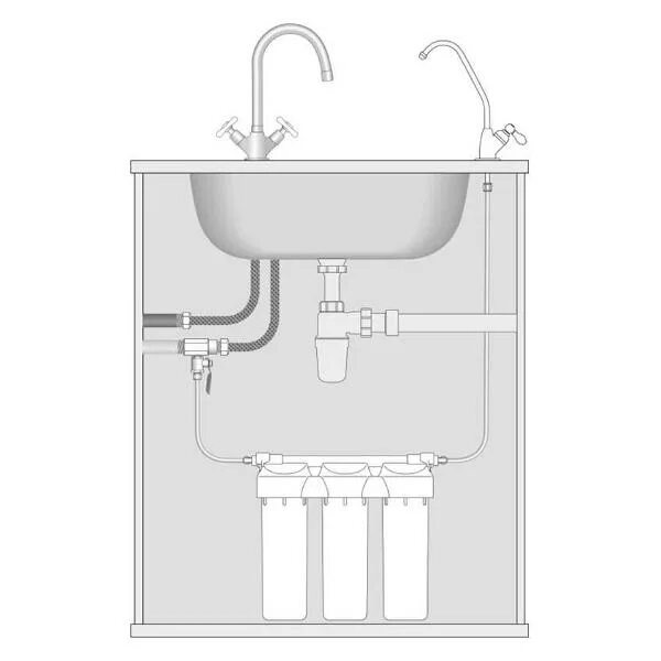 Подключение фильтра для воды под мойку Купить Фильтр для очистки воды Новая вода Praktic EU300 в каталоге интернет мага
