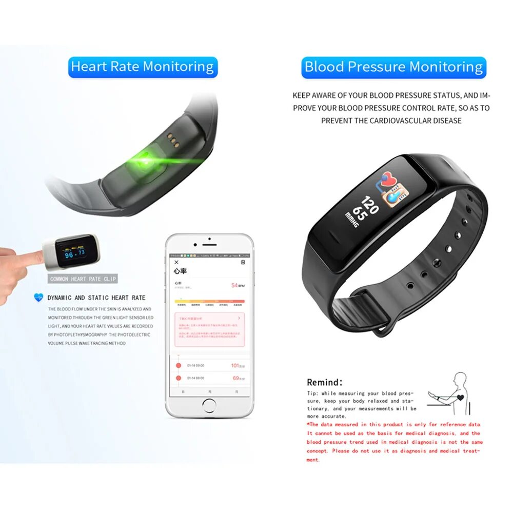 Подключение фитнес часов к телефону Ataliqi C1S Smart Bracelet Waterproof wristband heart rate monitor Blood pressur