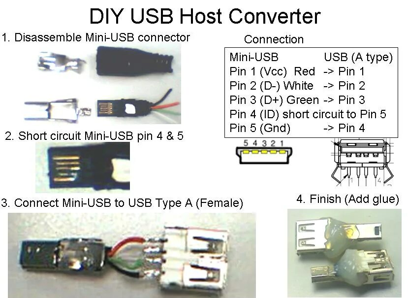 Подключение флешки не через usb DIY USB host converter cable - PocketHacks.com