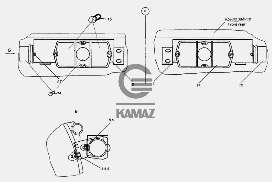 Подключение фонаря заднего хода камаз Установка задних фонарей для автомобиля КАМАЗ 6460, 13 дет.