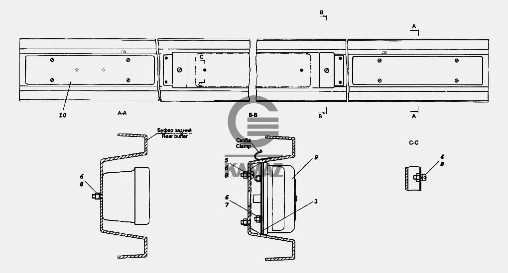 Подключение фонаря заднего хода камаз Установка задних фонарей для автомобиля КАМАЗ 65116, 8 дет.