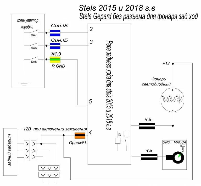 Подключение фонаря заднего хода стелс гепард Подключение фары заднего хода на квадроцикл своими руками