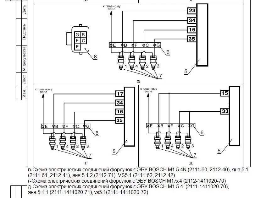 Подключение форсунок ваз 2114 схема Vs5.1- 42 на 8 клапанов. - Отечественный автопром ВАЗ - Автомобильный Портал okt