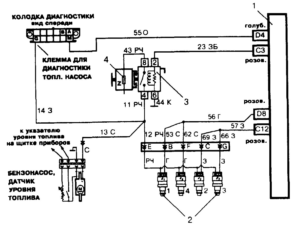 Подключение форсунок ваз 2114 схема Схема управления форсунками эбу - фото - АвтоМастер Инфо