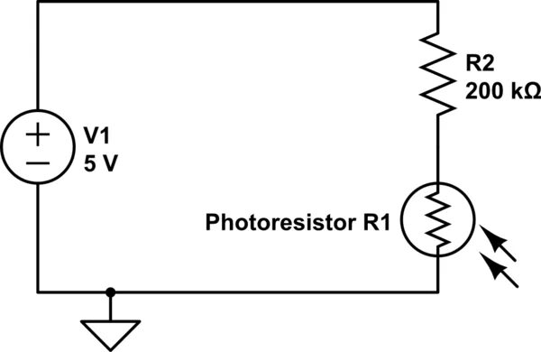 Подключение фото резистора led - Choosing resistance in series with a photoresistor for best light-measurem