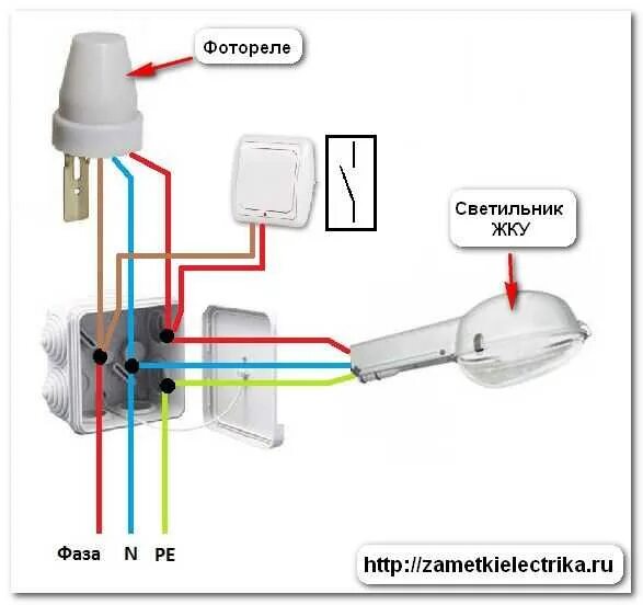 Подключение фотореле для уличного освещения с выключателем Фотореле для уличного освещения: выбор, схемы установки