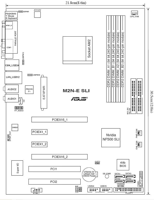 Подключение фронтальной панели m2n4 sli Материнская плата ASUS M2N-E SLI GECID.com.