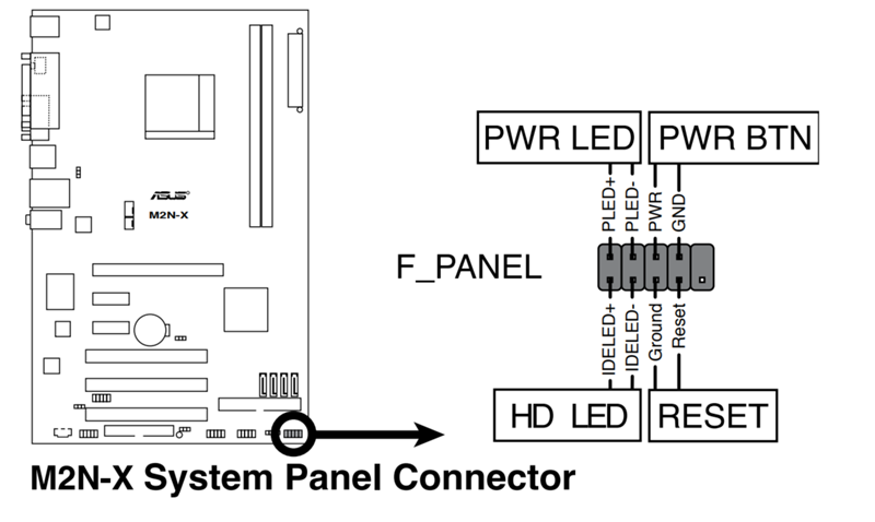 Подключение фронтальной панели m2n4 sli Ответы Mail.ru: Скиньте схему подключения Reset SW на мат. Плату M2N-X
