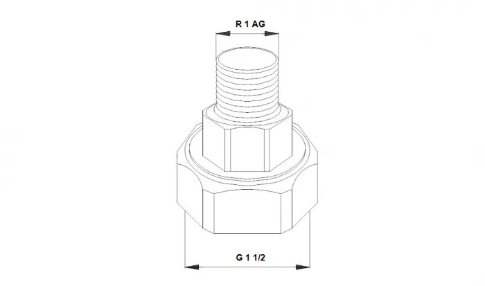 Подключение g 1 2 Резьбовое трубное соединение (комплект) G 1 1/2 / R 1 AG - UP 25-xx (00525154)