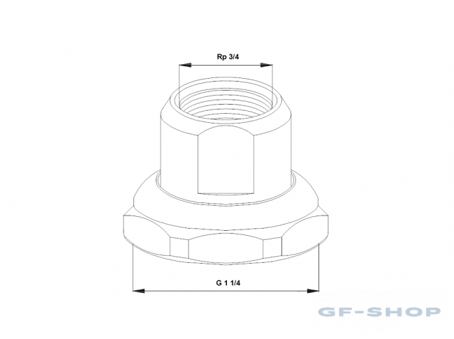 Подключение g1 2 размеры Резьбовое быстроразъемное соединение GRUNDFOS G 1 1/4 х Rp 3/4 Ms 529982 , R37KY