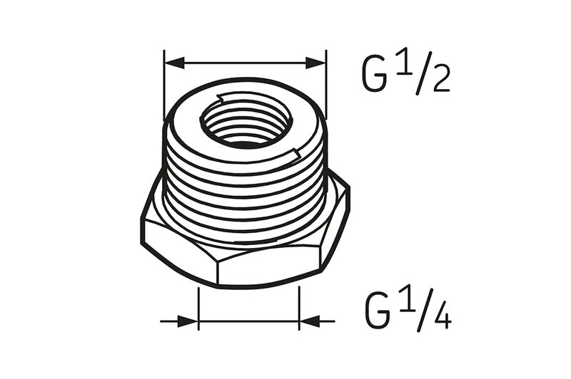 Подключение g1 2 размеры Переходник G 1/4 - G 1/2 LAPN 1/2