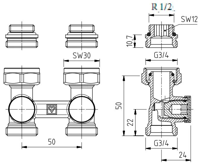 Подключение g3 4 Узлы подключения Herz - 3000 проходные G1/2хG3/4" с переходниками. Цены, отзывы,