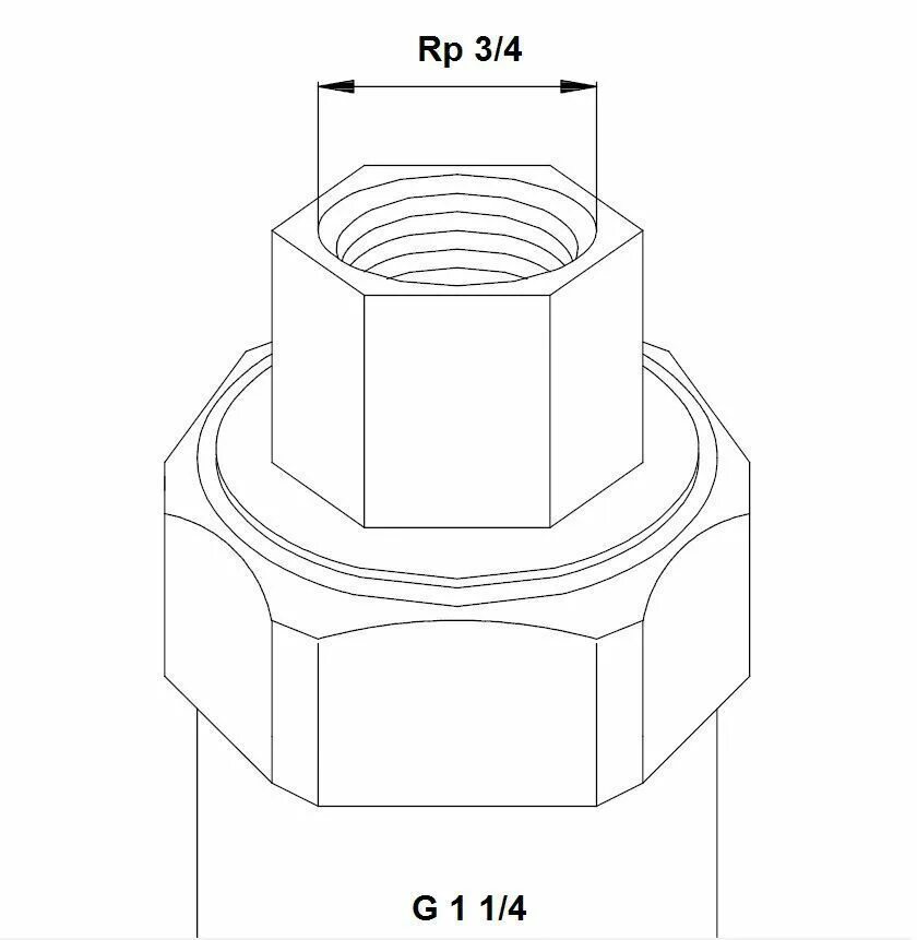 Подключение g3 4 Купить Резьбовое соединение G 1 1/4" -Rp 3/4", чугун (комплект 2 шт) для UP 20, 