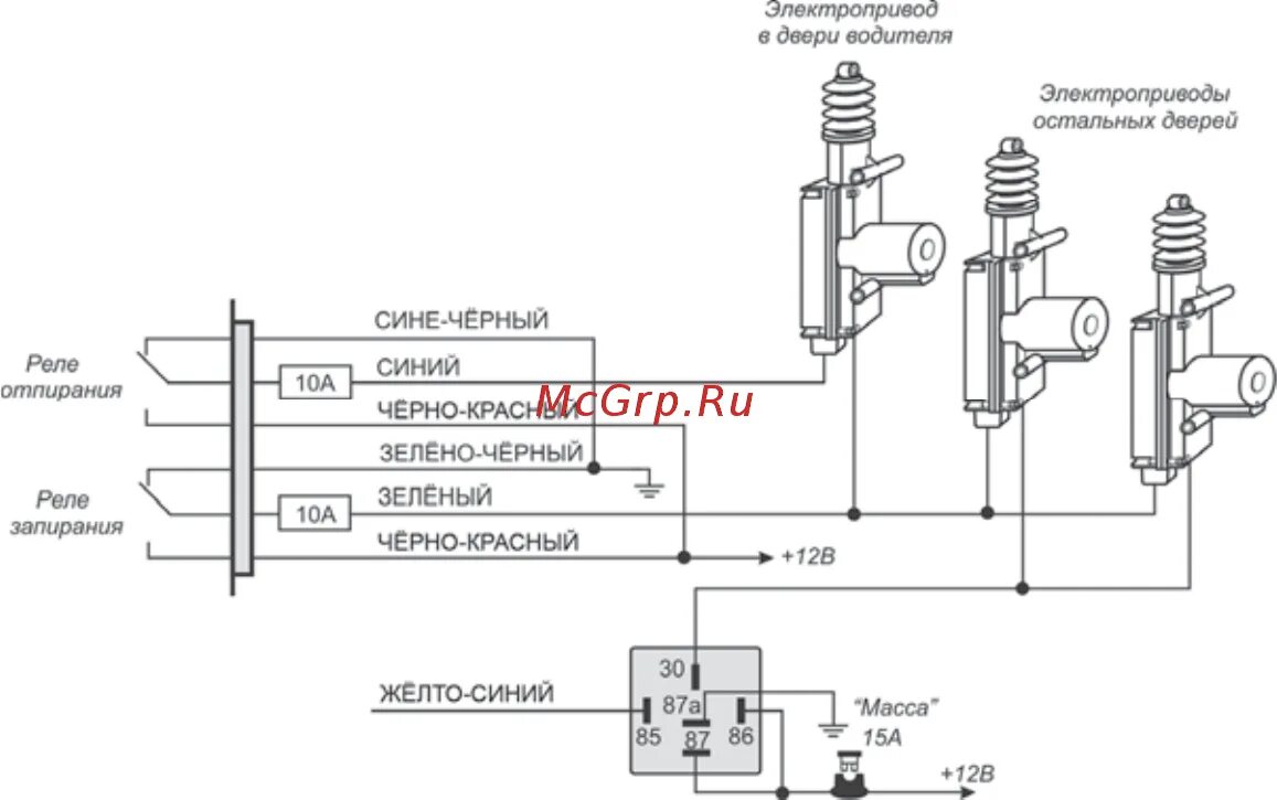 Подключение габаритов к центральному замку KGB FX-8 Инструкция по установке онлайн 15/20 123709