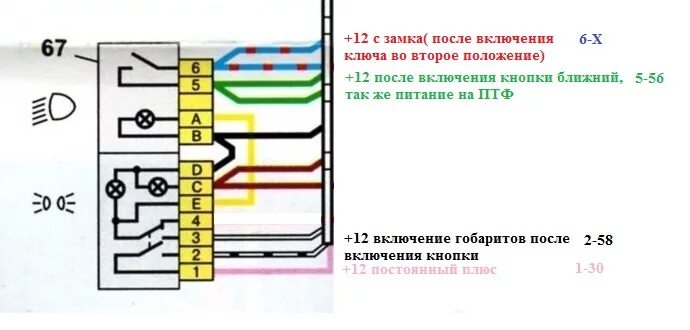 Подключение габаритов ваз 2109 Распиновка кнопок на евро панель Ваз 2110.Колодки, проводка, кнопки на европанел