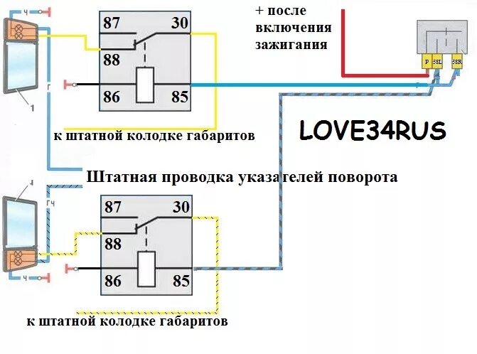 Подключение габаритов ваз 2110 Американские габариты ВаЗ. Почти штатная схема на передний привод. - Lada 21101,