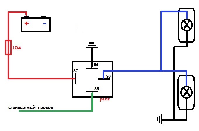 Подключение галогенок через реле Галогенки Н3 в задний ход - Lada 2115, 1,5 л, 2005 года электроника DRIVE2